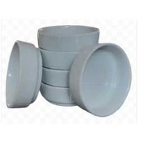 Kit 6 petisqueiras individuais empilháveis 100ml - Pote patê e sobremesa - Porcelana Branca