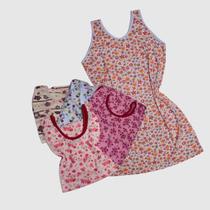 Kit 6 Pijama Feminino Plus Size Verão Camisola Senhora De Dormir Sem Manga