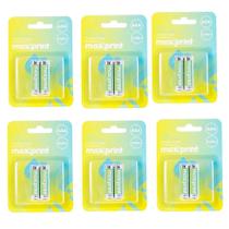 Kit 6 Pilha Alcalina AAA Pequena 1,5V c/2 Un Max Print Kit 6 Pilha Alcalina AAA Pequena 1,5V c/2 Un Max Print