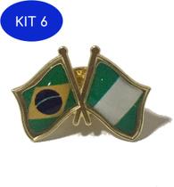 Kit 6 Pin Da Bandeira Do Brasil X Nigéria - Mundo Das Bandeiras