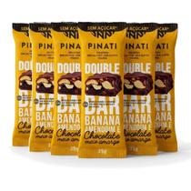 Kit 6 PINATI Double Bar Banana Amendoim Chocolate 35g Vegan