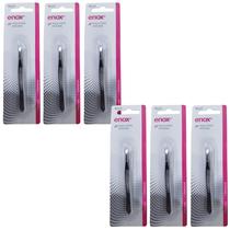 Kit 6 Pinça Design Sobrancelha Ponta Diagonal 673 - Enox