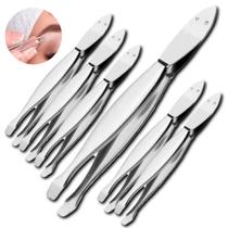 KIT 6 Pinça Ponta Reta para Sobrancelha Depilatoria Pelos