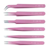 Kit 6 Pinças Anti Estática Artesanato Eletrônica Estética