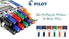 Kit 6 Pinceis 6 Refis Marcador De Quadro Branco Pilot