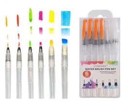 Kit 6 Pincéis Aquarela Para Pintura Com Reservatório D'agua