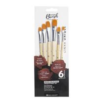 Kit 6 Pincéis Artistico Ovalados Extra Macias Bee Unique