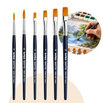 Kit 6 Pincéis Giotto Taklon Sintético Redondo e Chato para Pintura Aquarela Guache Acrílica Kit 6 Pincéis Giotto Taklon Sintético Redondo e Chato para Pintura Aquarela Guache Acrílica