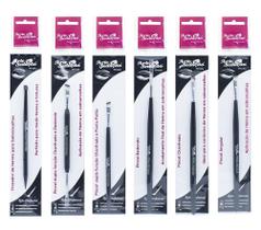 Kit 6 Pincéis Profissionais Henna Sobrancelha, Arte Sedução Kit 6 Pincéis Profissionais Henna Sobrancelha, Arte Sedução