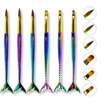 Kit 6 Pincéis Sereia Língua Gato Aquarela Alongamento Unhas Acabamento Decoração de Unhas Construção Unha de Gel Manicure Nail Designer Kit 6 Pincéis Sereia Língua Gato Aquarela Alongamento Unhas Acabamento Decoração de Unhas Construção Unha de Gel Manicure Nail Designer