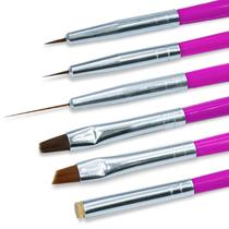 Kit 6 Pincéis Unha para Decoração Limpeza Nail Art, Arte Sedução Kit 6 Pincéis Unha para Decoração Limpeza Nail Art, Arte Sedução