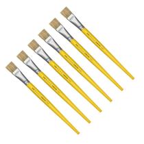 Kit 6 Pincel Chato Longo Cerda Natural 815-22 Nº22 Tigre