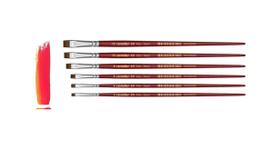 Kit 6 pincel chato reto 421 artista orelha de boi 2 - 12 condor