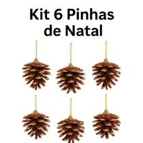 Kit 6 Pinha Enfeite Decoração De Árvore de Natal