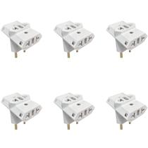 Kit 6 Pino Adaptador Benjamin T Branco 10A Bivolt Pro Kit 6 Pino Adaptador Benjamin T Branco 10A Bivolt Pro