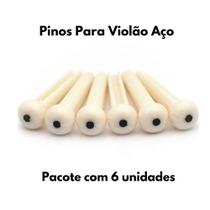 Kit 6 Pinos Para Violão De Aço Creme Dolphin Com Marcação