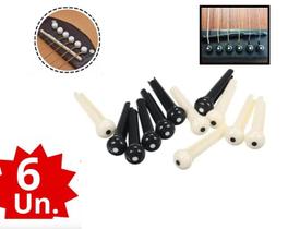 Kit 6 Pinos Plástico p/ Cavalete de Violão Aço - MXT
