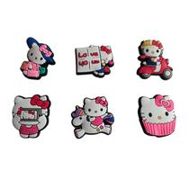 Kit 6 Pins Bottons Enfeites para Calçados Emborrachados - Hello Kitty