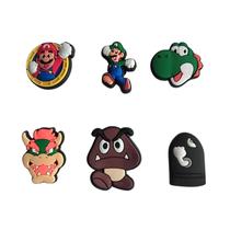 Kit 6 pins bottons enfeites para calçados emborrachados - super mario