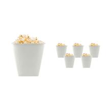 Kit 6 Pipoqueira Retrô Branco 2,6L Plástico Premium Kit 6 Pipoqueira Retrô Branco 2,6L Plástico Premium