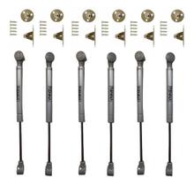 Kit 6 Pistão A Gás Cinza Para Portas De Armário 100n Renna