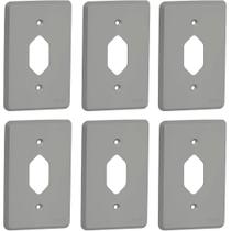 Kit 6 Placa 4x2 1 Posto Padrão Brasil Cinza Pial 54396