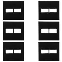 Kit 6 Placa 4x4 2 Módulos Preta 618511PT Legrand PialPlus+ Kit 6 Placa 4x4 2 Módulos Preta 618511PT Legrand PialPlus+