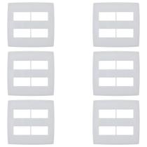 Kit 6 Placa 4x4 4 Módulo Distanciados PialPlus Branco