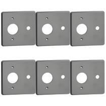 Kit 6 Placa 4x4 Cinza 1 Posto Redondo + Saída De Fio Pial Kit 6 Placa 4x4 Cinza 1 Posto Redondo + Saída De Fio Pial