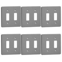 Kit 6 Placa 4x4 Cinza 2 Teclas Separadas Pial 8511 Kit 6 Placa 4x4 Cinza 2 Teclas Separadas Pial 8511