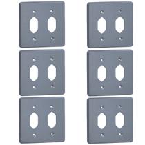 Kit 6 Placa 4x4 Cinza Pial 54391 2 Tomadas Pb Silentoque Kit 6 Placa 4x4 Cinza Pial 54391 2 Tomadas Pb Silentoque