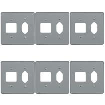 Kit 6 Placa 4x4 Cinza Pial 54392 Tomada + 2 Interruptor