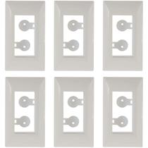 Kit 6 Placa Aria 1 Posto Branco Tramontina Design Moderno