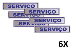 Kit 6 Placa De Aviso Sinalização Portas Serviço 25Cmx5Cm