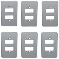 Kit 6 Placa Espelho 4x2 2 Posto Silentoque 8506 Cor Cinza Kit 6 Placa Espelho 4x2 2 Posto Silentoque 8506 Cor Cinza