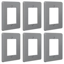 Kit 6 Placa Espelho 4x2 Cinza Silentoque 8503 Pial