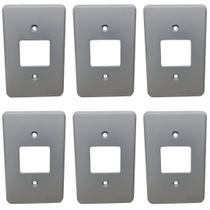 Kit 6 Placa Espelho 4x2 Silentoque 8502 Cinza 2 Postos