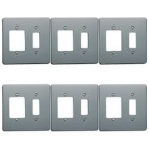 Kit 6 Placa Espelho 4x4 Cinza Tecla tripla + 1 tecla Pial Kit 6 Placa Espelho 4x4 Cinza Tecla tripla + 1 tecla Pial