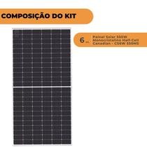 Kit 6 Placa Solar Canadian 550W Monocristalino - CS6W 550MS - SUN21