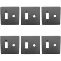 Kit 6 Placas 4x4 1 Tecla + Saída de Fio Cinza Pial 8581 Kit 6 Placas 4x4 1 Tecla + Saída de Fio Cinza Pial 8581