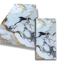 Kit 6 Placas Adesivas Mármore Parede 3D Porcelanato Lavável