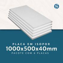 Kit 6 Placas de Isopor EPS 1000x500x40mm EPS-Pack para Artesanato, Papelaria, Modelagem e Isolamento Kit 6 Placas de Isopor EPS 1000x500x40mm EPS-Pack para Artesanato, Papelaria, Modelagem e Isolamento