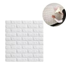 Kit 6 Placas Decorativas Autoadesivas Tijolinho Revestimento 70X77CM