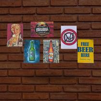 Kit 6 Placas Decorativas Cerveja MDF 3mm 19x13 Kit 6 Placas Decorativas Cerveja MDF 3mm 19x13