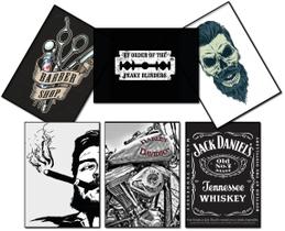 Kit 6 Placas Decorativas Mdf 21X29,7Cm Barbearia 01 - Pinpe Store