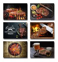 Kit 6 Placas Decorativas Mdf Churrasco Churrasqueira Bar - R+ Adesivos