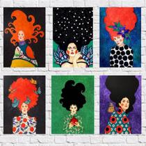 Kit 6 Placas Decorativas Mulheres 18X27Cm