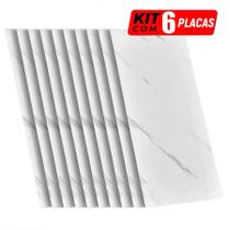 Kit 6 Placas Painel 3D Revestimento Adesivo De Parede Autocolante Mármore 60x30cm