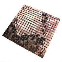 Kit 6 Placas Pastilha Espelhada Autoadesiva Revestimento Parede Cozinha Banheiro Lavável