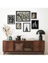 Kit 6 Placas Quadros Decorativos Paisagens Urbanas e Naturais Floral Plantas Botânico 60x70